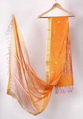 Mellow opulence Cotton Silk Hand Block Printed Chanderi Dupatta